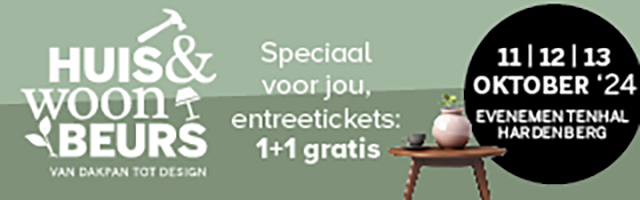 1+1 gratis ticket huis&woon beurs hardenberg